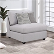 Pemberly Row Armless Chair with Reversible Cushions and 2 Accent Pillows in Gray