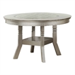 Pemberly Row Dining Table with Glass Inserted Top & Shelf in Champagne Silver