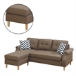 Pemberly Row 2 Piece Sectional Sofa with Rolled Arms and Tufting in Brown