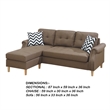 Pemberly Row 2 Piece Sectional Sofa with Rolled Arms and Tufting in Brown