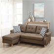 Pemberly Row 2 Piece Sectional Sofa with Rolled Arms and Tufting in Brown