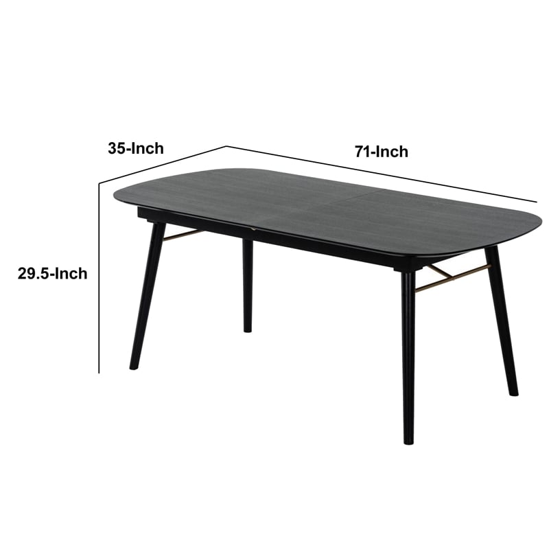 Pemberly Row Dining Table with Extension Leaf & Splayed Legs in Charcoal Gray