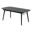 Pemberly Row Dining Table with Extension Leaf & Splayed Legs in Charcoal Gray