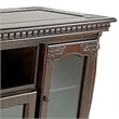 Pemberly Row Birchwood TV Stand with 4 Glass Doors and Floral Carvings in Brown