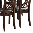Pemberly Row Dining Set with X Back Chairs and Faux Leather Seats in Brown