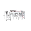 Pemberly Row Dining Set with X Back Chairs and Faux Leather Seats in Brown