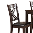 Pemberly Row Dining Set with X Back Chairs and Faux Leather Seats in Brown