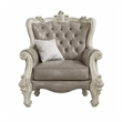 Pemberly Row Wingback Chair with Button Tufting and Scalloped Base in Gray