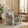 Pemberly Row Wingback Chair with Button Tufting and Scalloped Base in Gray