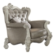 Pemberly Row Wingback Chair with Button Tufting and Scalloped Base in Gray