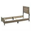 Pemberly Row Twin Platform Bed w/ Butcher Block Design & 3 Slats in Cherry Brown