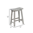 Pemberly Row Rubberwood Saddle Seat Counter Stool with Crossbar Support in Gray