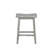 Pemberly Row Rubberwood Saddle Seat Counter Stool with Crossbar Support in Gray