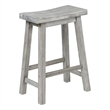 Pemberly Row Rubberwood Saddle Seat Counter Stool with Crossbar Support in Gray