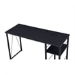 Pemberly Row Writing Desk with 2 Tier Shelves and Floor Protectors in Black
