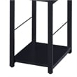 Pemberly Row Writing Desk with 2 Tier Shelves and Floor Protectors in Black