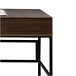 Pemberly Row Industrial Writing Desk with Lift Top and USB Port in Brown