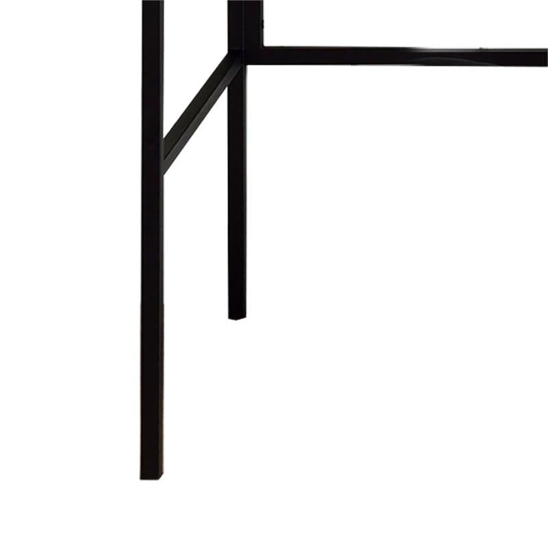 Pemberly Row Industrial Writing Desk with Lift Top and USB Port in Brown