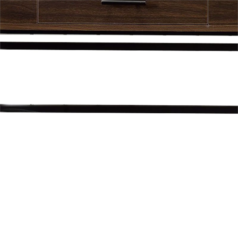 Pemberly Row Industrial Writing Desk with Lift Top and USB Port in Brown