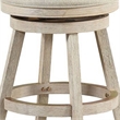 Pemberly Row Swivel Counter Stool with Fabric Padded Seat and Stretcher in Gray