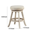 Pemberly Row Swivel Counter Stool with Fabric Padded Seat and Stretcher in Gray