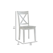 Pemberly Row Farmhouse Dining Chair Set of 2 with X Back in Washed White