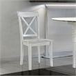 Pemberly Row Farmhouse Dining Chair Set of 2 with X Back in Washed White