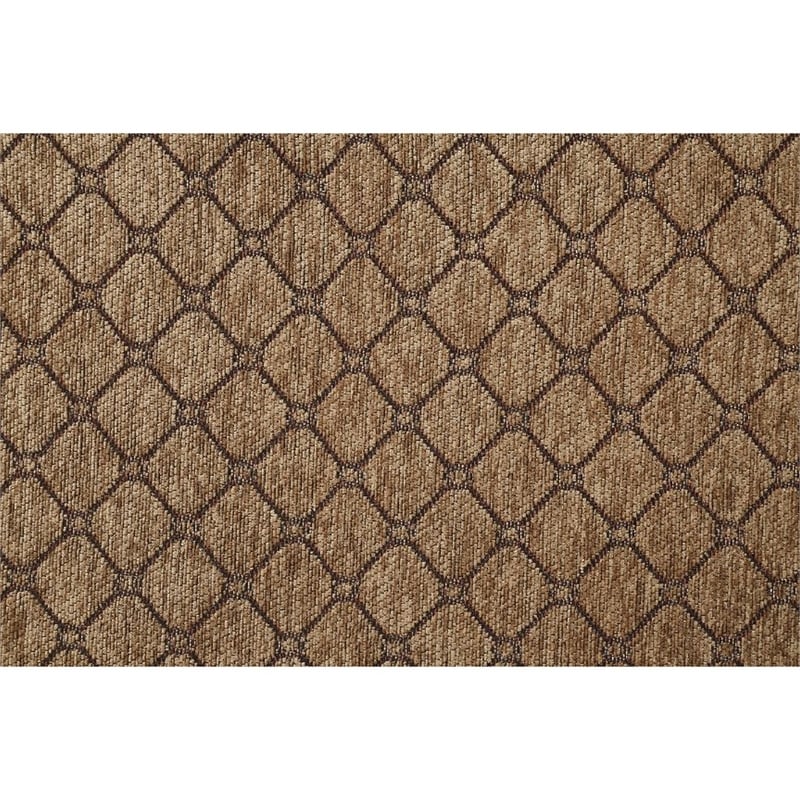 Pemberly Row Accent Chair with Crown Top and Geometric Print in Beige