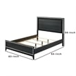 Pemberly Row Queen Bed with LED Panel Headboard and Silver Trim in Black