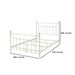 Pemberly Row Metal Full Bed with Spindle Headboard and Crystal Trims in White