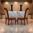 Pemberly Row Side Chair Set of 2 with Diamond Pattern and Crown Top in Brown