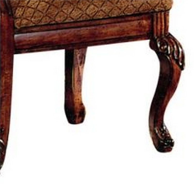 Pemberly Row Side Chair Set of 2 with Diamond Pattern and Crown Top in Brown