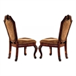 Pemberly Row Side Chair Set of 2 with Diamond Pattern and Crown Top in Brown