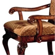 Pemberly Row Arm Chair Set of 2 with Diamond Pattern and Crown Top in Brown