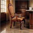 Pemberly Row Arm Chair Set of 2 with Diamond Pattern and Crown Top in Brown