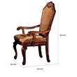 Pemberly Row Arm Chair Set of 2 with Diamond Pattern and Crown Top in Brown