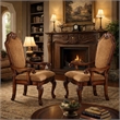Pemberly Row Arm Chair Set of 2 with Diamond Pattern and Crown Top in Brown