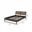 Pemberly Row Eastern King Bed with Panel Headboard & Mesh Design in Brown