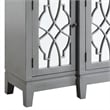 Pemberly Row Console Table w/ 4 Glass Doors & Geometric Pattern in Antique Gray