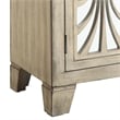 Pemberly Row Console Table with 2 Glass Doors & Carved Floral Motif in White
