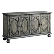 Pemberly Row Console Table with 4 Doors and Bracket Feet in Rustic Gray