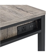 Pemberly Row Industrial Writing Desk with USB Ports & 2 Drawers in Weathered Oak