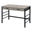 Pemberly Row Industrial Writing Desk with USB Ports & 2 Drawers in Weathered Oak
