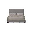 Pemberly Row Queen Bed with Fabric Upholstery and Nailhead Trim in Gray