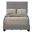 Pemberly Row Queen Bed with Fabric Upholstery and Nailhead Trim in Gray