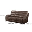 Pemberly Row Reclining Motion Sofa with Tufted Leather Gel Seat in Brown