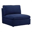 Pemberly Row Armless Chair with Pocket Coil Seat and Pillow Back in Blue