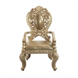 Pemberly Row Leatherette Armchair Set of 2 with Scrolled Crown Back in Gold