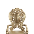 Pemberly Row Leatherette Armchair Set of 2 with Scrolled Crown Back in Gold