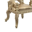 Pemberly Row Leatherette Armchair Set of 2 with Scrolled Crown Back in Gold